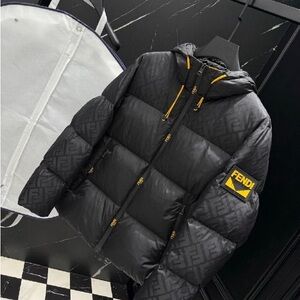 Fendi Black and Yellow Puffer Jacket for Men